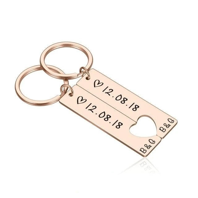 Customized Couples Keychain Boyfriend Girlfriend Keyring Husband Anniversary Valentine Day Gift Customized Couples Keychain Boyfriend Girlfriend Keyring Husband Anniversary Valentine Day Gift